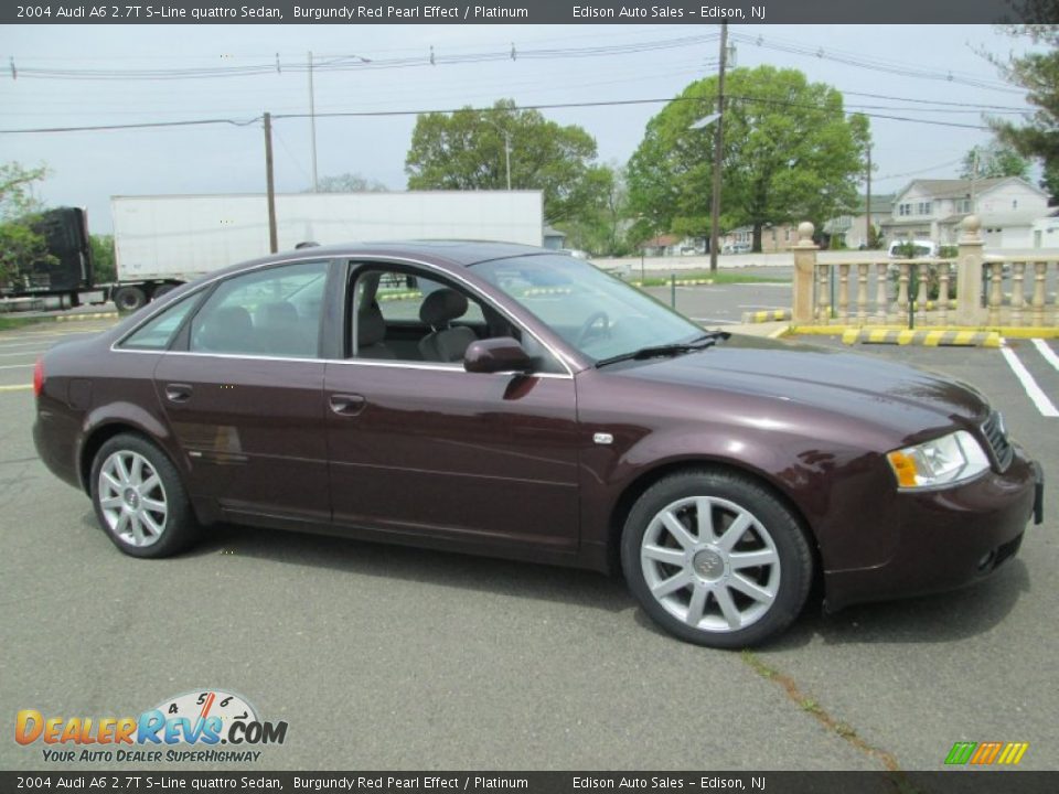 2004 Audi A6 2.7T S-Line quattro Sedan Burgundy Red Pearl Effect / Platinum Photo #10