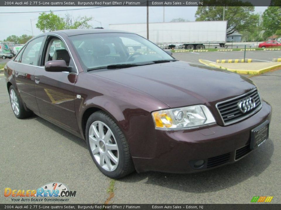 2004 Audi A6 2.7T S-Line quattro Sedan Burgundy Red Pearl Effect / Platinum Photo #11