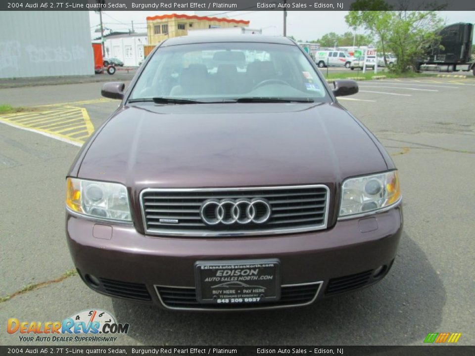 2004 Audi A6 2.7T S-Line quattro Sedan Burgundy Red Pearl Effect / Platinum Photo #12