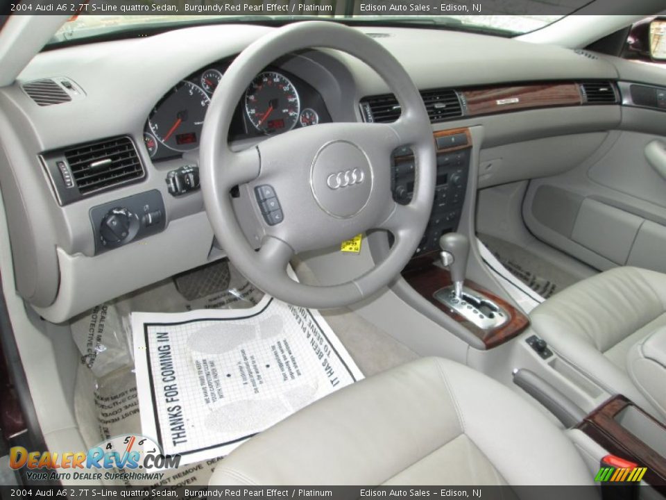 2004 Audi A6 2.7T S-Line quattro Sedan Burgundy Red Pearl Effect / Platinum Photo #15