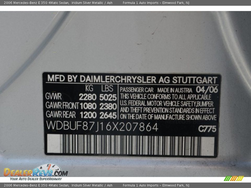 2006 Mercedes-Benz E 350 4Matic Sedan Iridium Silver Metallic / Ash Photo #30