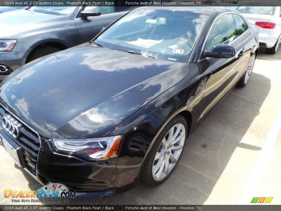 2014 Audi A5 2.0T quattro Coupe Phantom Black Pearl / Black Photo #2