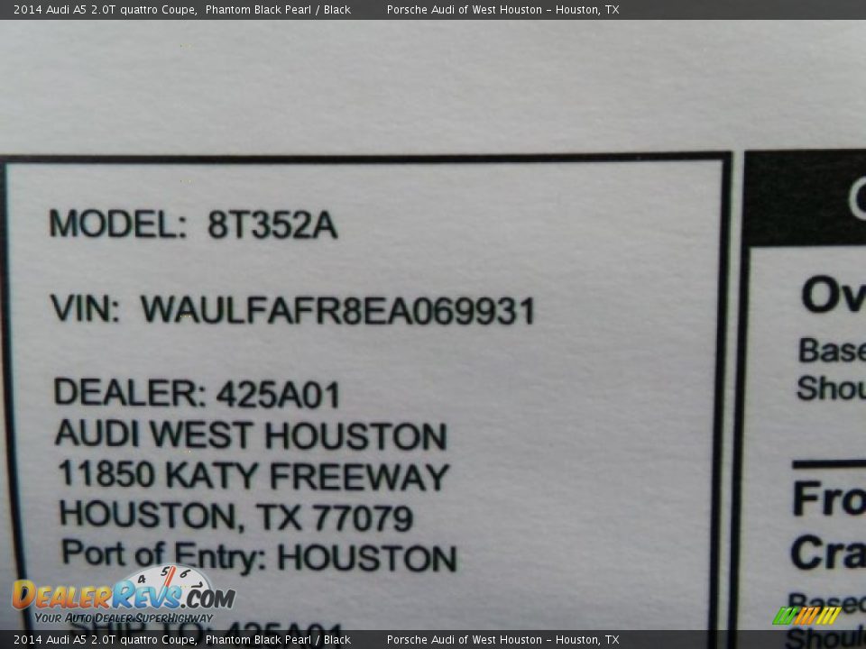 2014 Audi A5 2.0T quattro Coupe Phantom Black Pearl / Black Photo #30