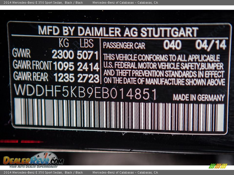 2014 Mercedes-Benz E 350 Sport Sedan Black / Black Photo #7