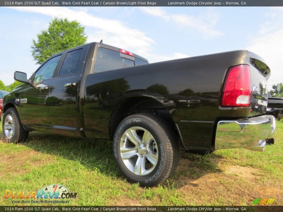 2014 Ram 1500 SLT Quad Cab Black Gold Pearl Coat / Canyon Brown/Light Frost Beige Photo #2