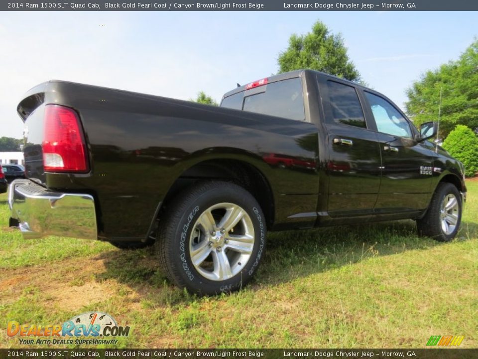 2014 Ram 1500 SLT Quad Cab Black Gold Pearl Coat / Canyon Brown/Light Frost Beige Photo #3
