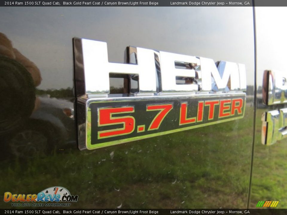 2014 Ram 1500 SLT Quad Cab Black Gold Pearl Coat / Canyon Brown/Light Frost Beige Photo #6