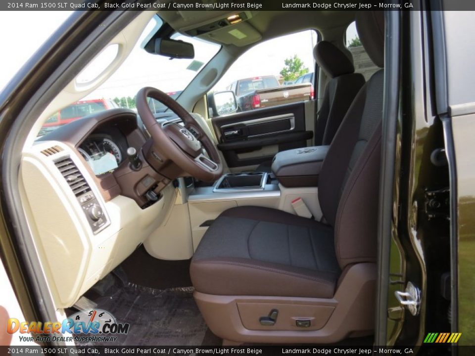 2014 Ram 1500 SLT Quad Cab Black Gold Pearl Coat / Canyon Brown/Light Frost Beige Photo #7