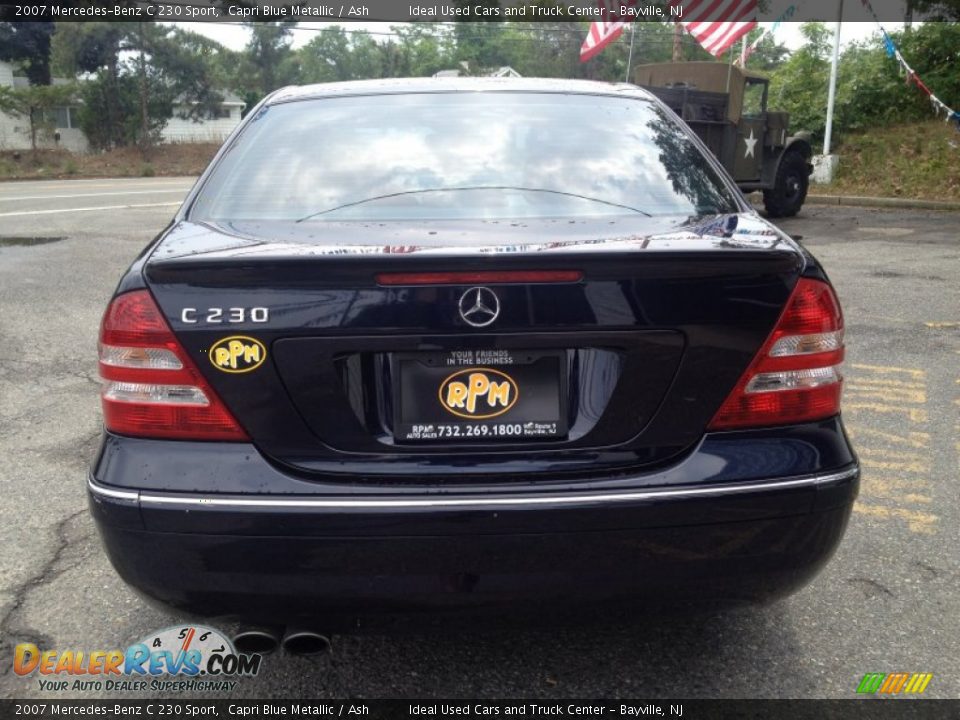 2007 Mercedes-Benz C 230 Sport Capri Blue Metallic / Ash Photo #16