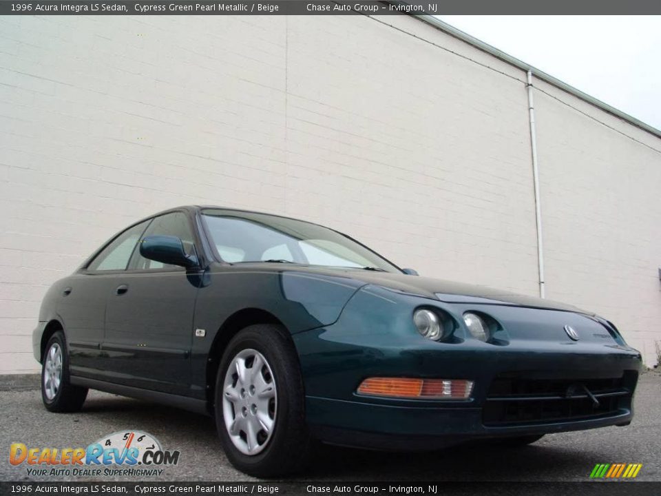 1996 Acura Integra LS Sedan Cypress Green Pearl Metallic / Beige Photo #3