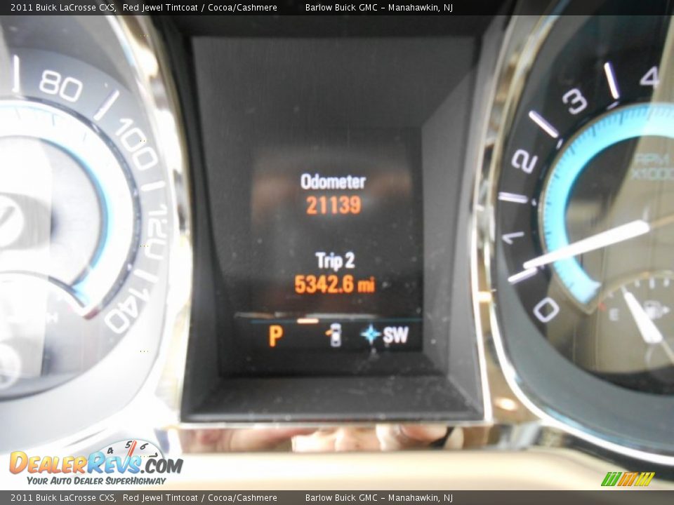 2011 Buick LaCrosse CXS Red Jewel Tintcoat / Cocoa/Cashmere Photo #25