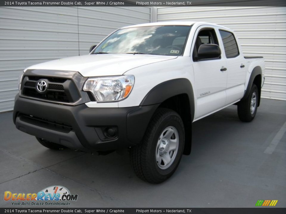 2014 Toyota Tacoma Prerunner Double Cab Super White / Graphite Photo #7