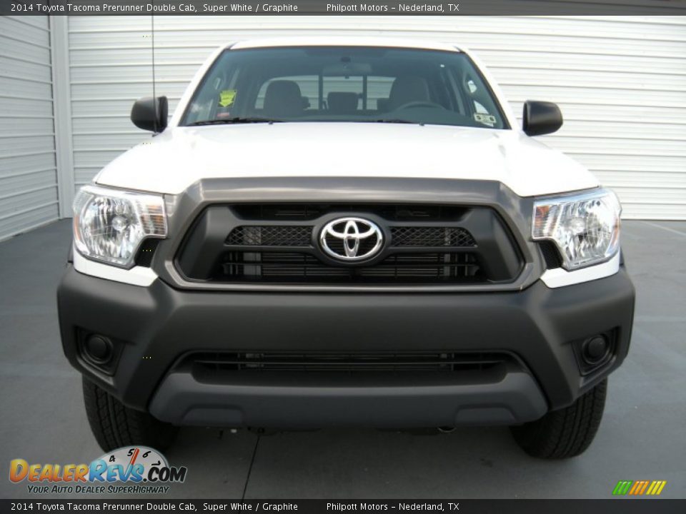 2014 Toyota Tacoma Prerunner Double Cab Super White / Graphite Photo #8