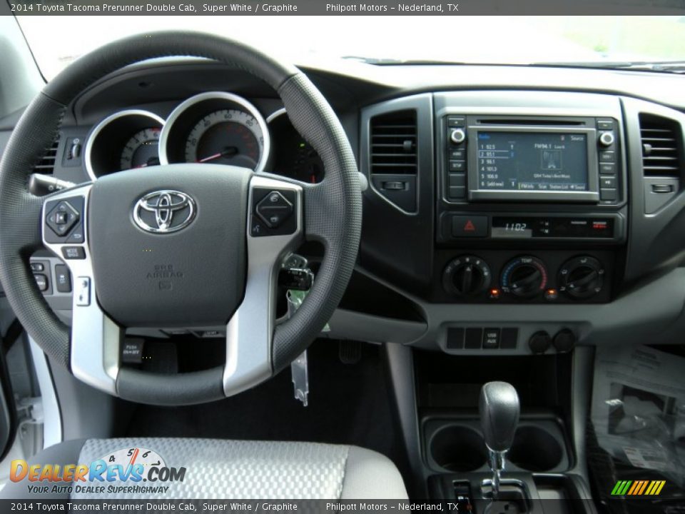 2014 Toyota Tacoma Prerunner Double Cab Super White / Graphite Photo #25