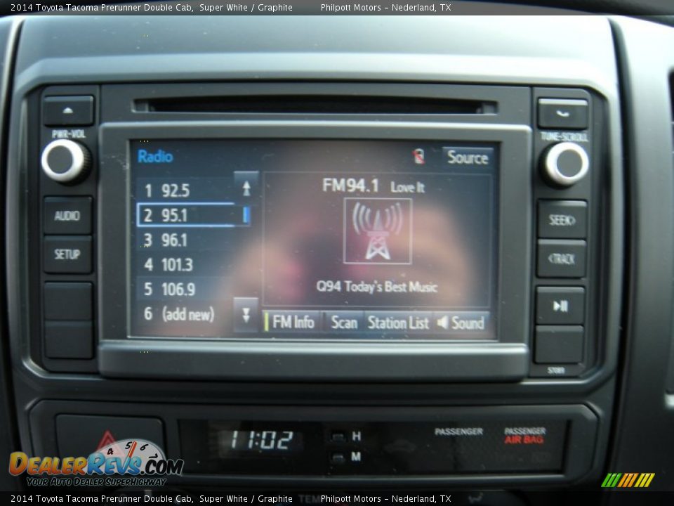 2014 Toyota Tacoma Prerunner Double Cab Super White / Graphite Photo #27