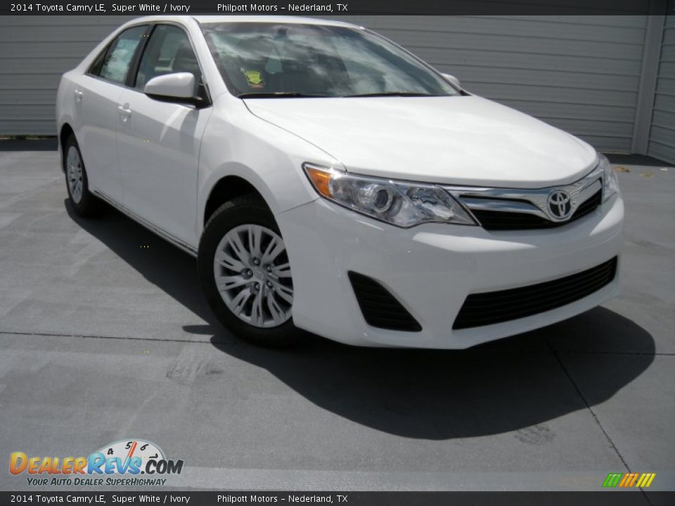 2014 Toyota Camry LE Super White / Ivory Photo #1