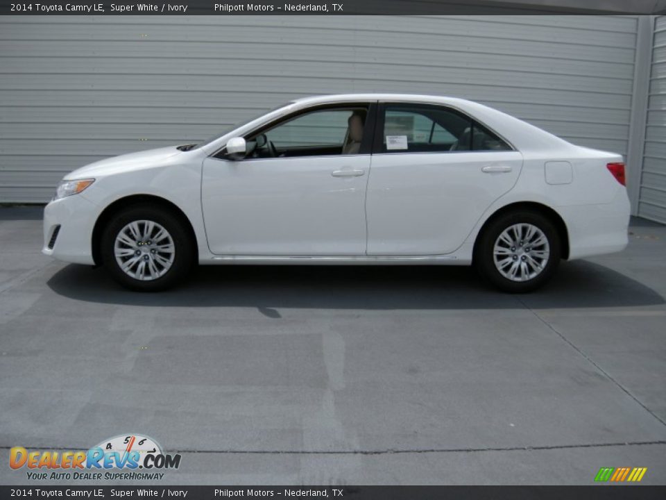 2014 Toyota Camry LE Super White / Ivory Photo #6