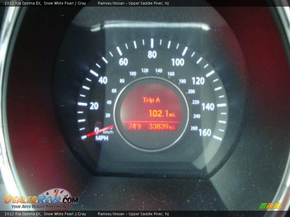 2012 Kia Optima EX Snow White Pearl / Gray Photo #10