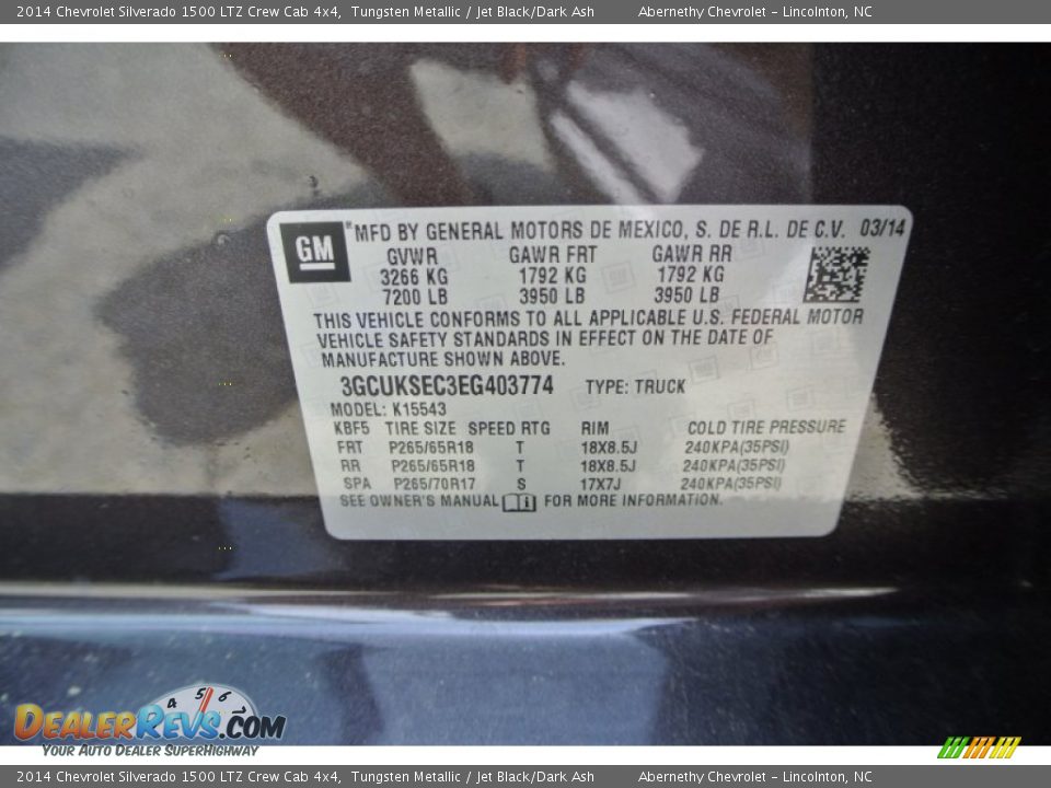 2014 Chevrolet Silverado 1500 LTZ Crew Cab 4x4 Tungsten Metallic / Jet Black/Dark Ash Photo #7