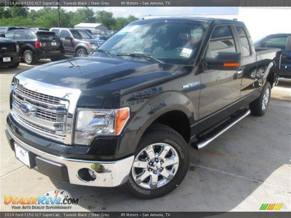 2014 Ford F150 XLT SuperCab Tuxedo Black / Steel Grey Photo #2
