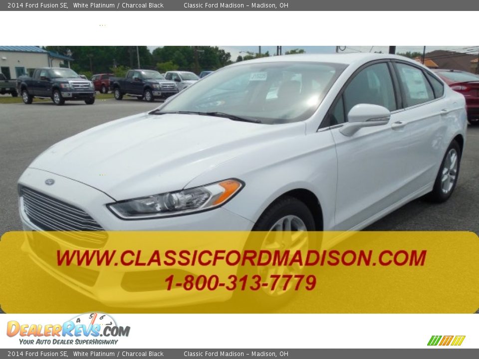 2014 Ford Fusion SE White Platinum / Charcoal Black Photo #1