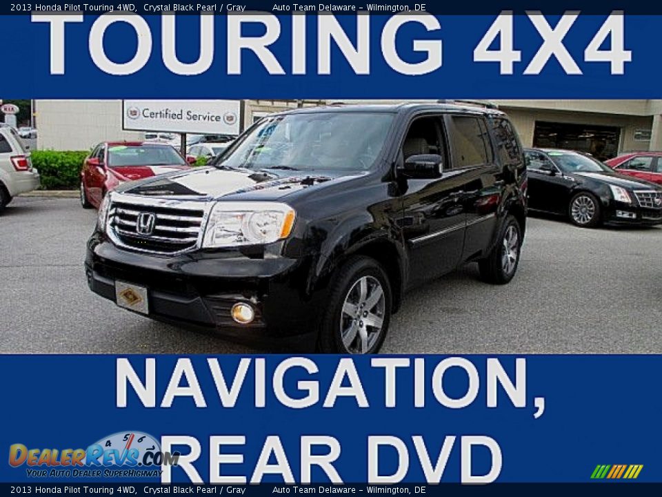2013 Honda Pilot Touring 4WD Crystal Black Pearl / Gray Photo #1