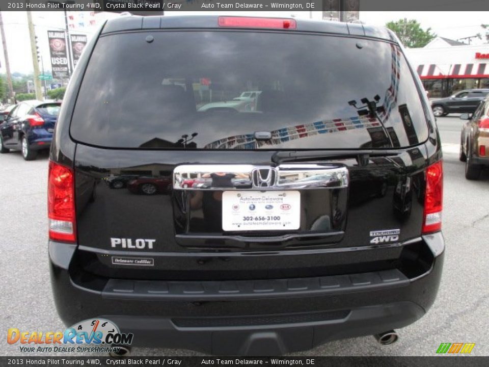 2013 Honda Pilot Touring 4WD Crystal Black Pearl / Gray Photo #5