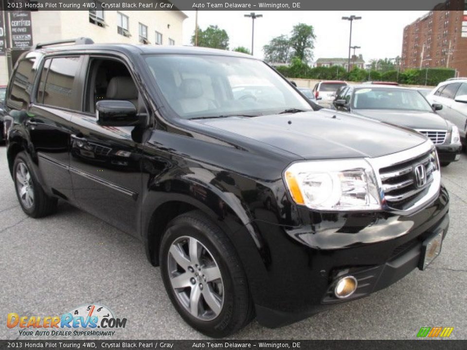 2013 Honda Pilot Touring 4WD Crystal Black Pearl / Gray Photo #8
