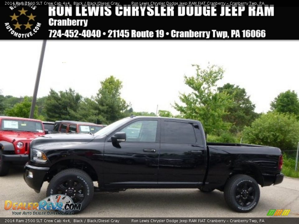 2014 Ram 2500 SLT Crew Cab 4x4 Black / Black/Diesel Gray Photo #1