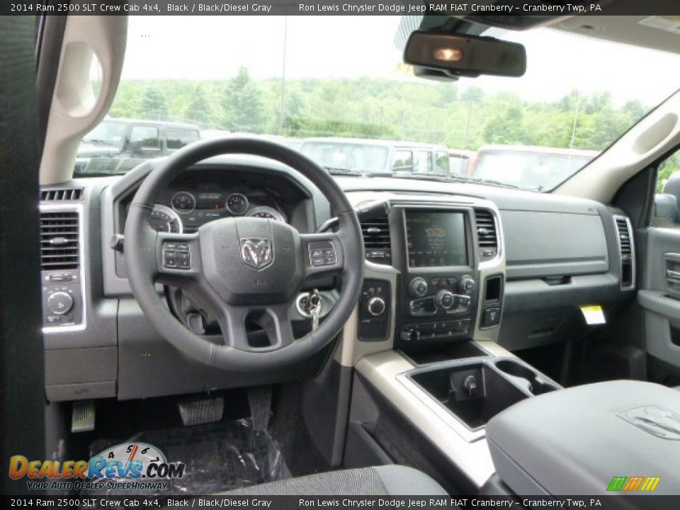 Black/Diesel Gray Interior - 2014 Ram 2500 SLT Crew Cab 4x4 Photo #14