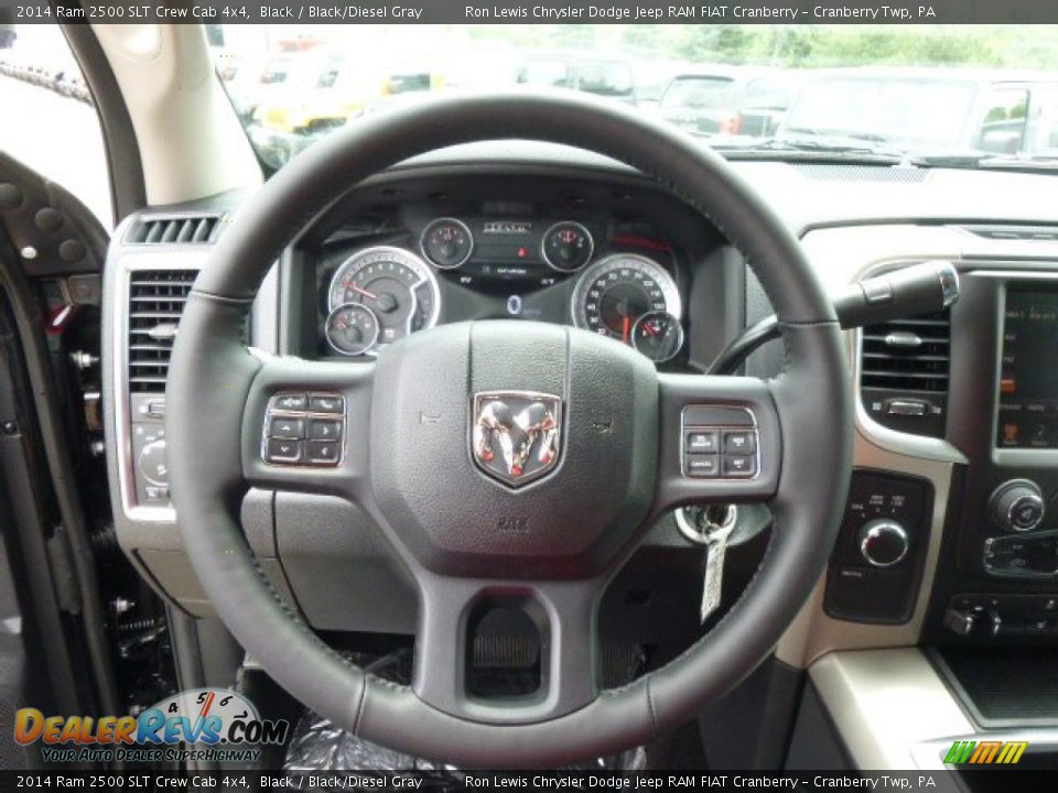 2014 Ram 2500 SLT Crew Cab 4x4 Black / Black/Diesel Gray Photo #19