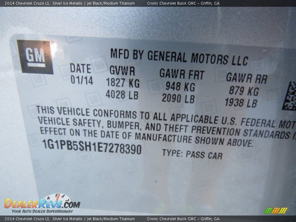 2014 Chevrolet Cruze LS Silver Ice Metallic / Jet Black/Medium Titanium Photo #16