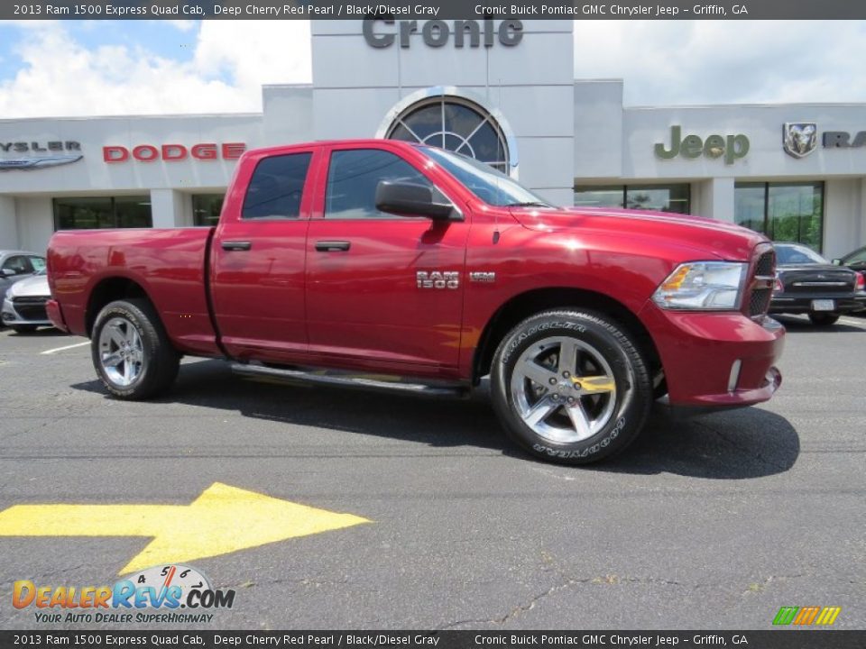 2013 Ram 1500 Express Quad Cab Deep Cherry Red Pearl / Black/Diesel Gray Photo #1