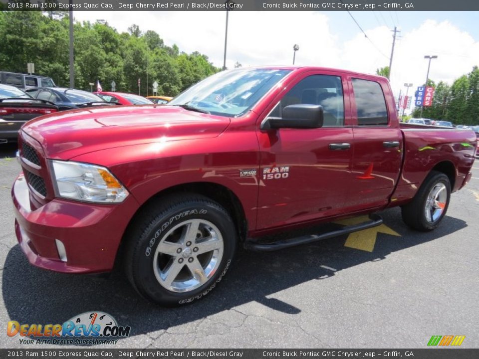 2013 Ram 1500 Express Quad Cab Deep Cherry Red Pearl / Black/Diesel Gray Photo #3