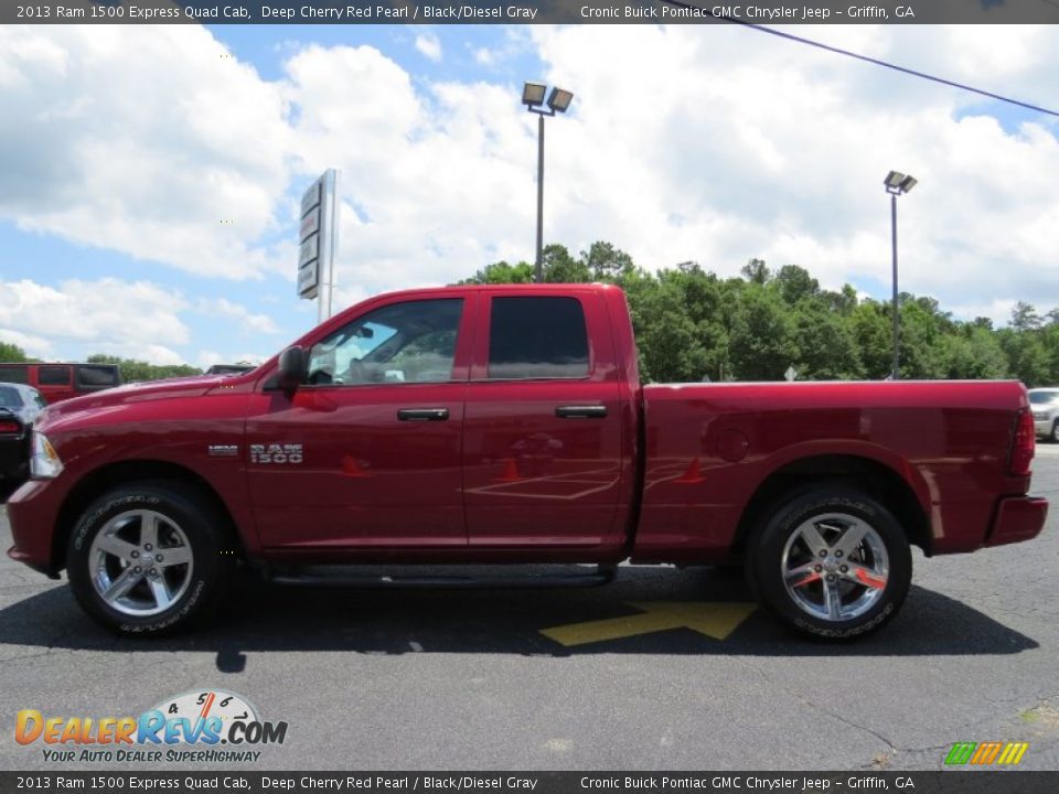 2013 Ram 1500 Express Quad Cab Deep Cherry Red Pearl / Black/Diesel Gray Photo #4