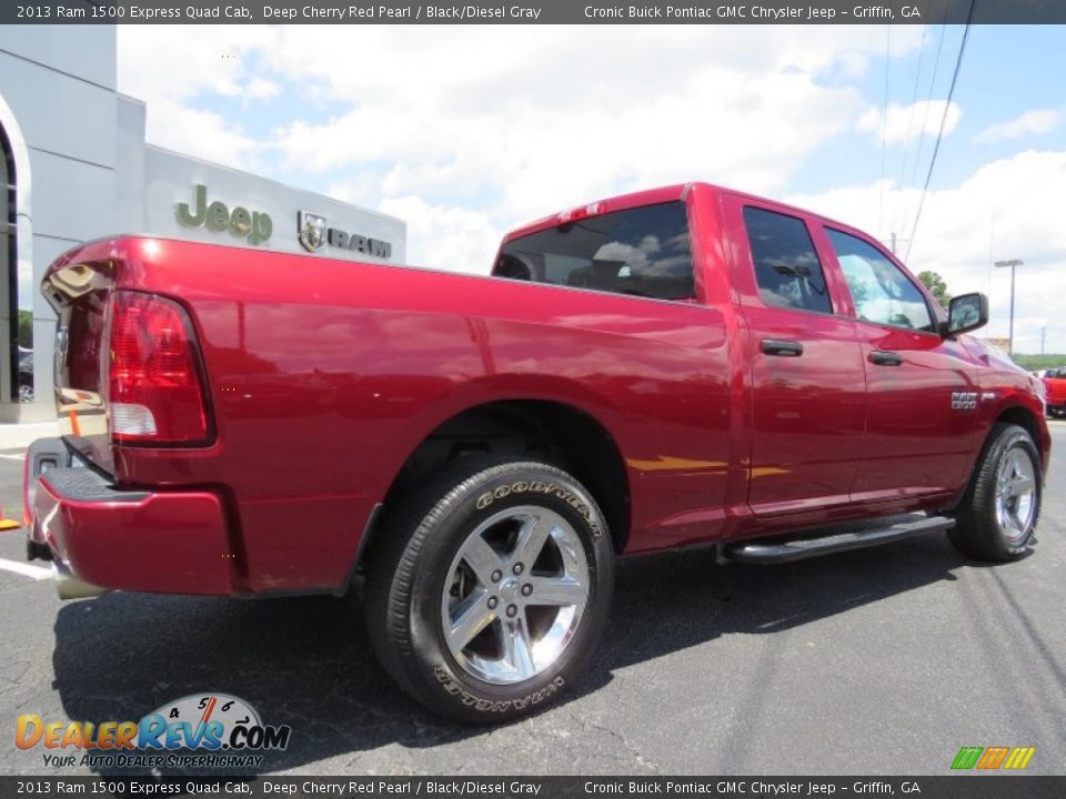 2013 Ram 1500 Express Quad Cab Deep Cherry Red Pearl / Black/Diesel Gray Photo #7
