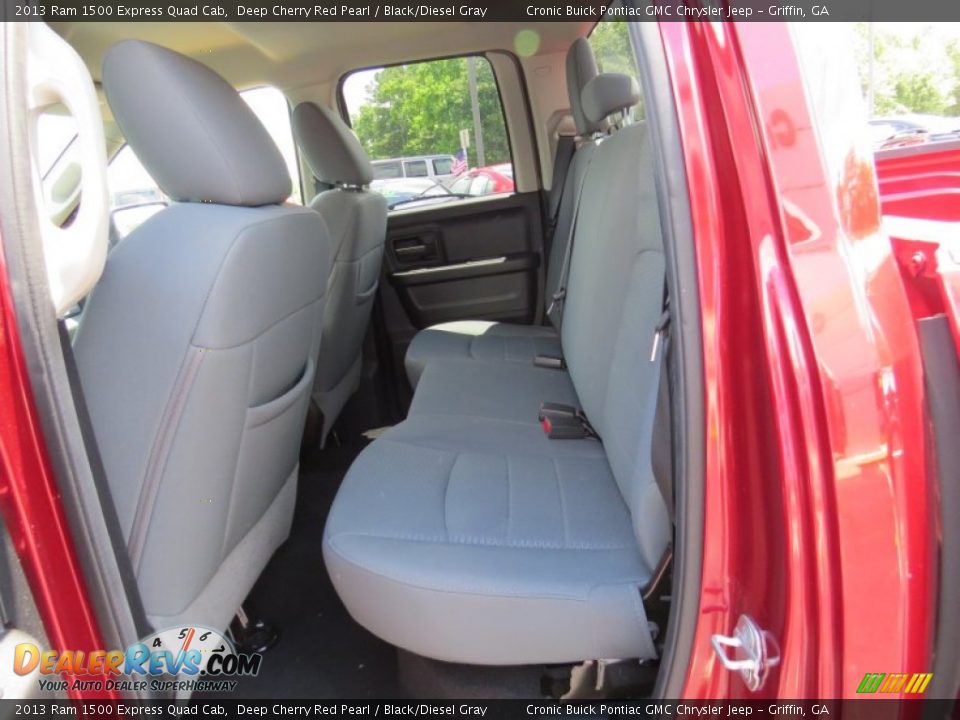 2013 Ram 1500 Express Quad Cab Deep Cherry Red Pearl / Black/Diesel Gray Photo #14