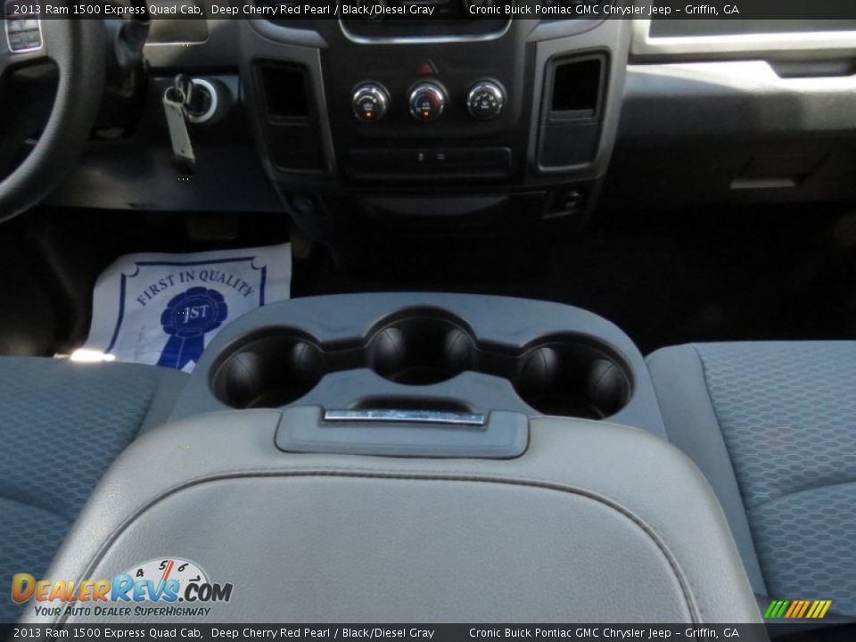 2013 Ram 1500 Express Quad Cab Deep Cherry Red Pearl / Black/Diesel Gray Photo #19