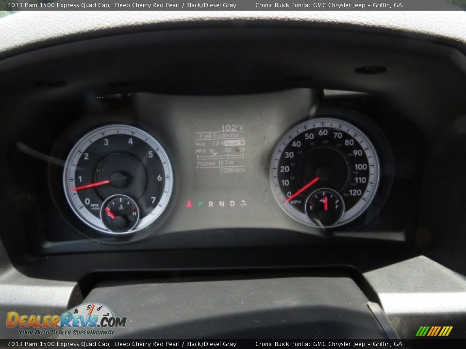 2013 Ram 1500 Express Quad Cab Deep Cherry Red Pearl / Black/Diesel Gray Photo #21