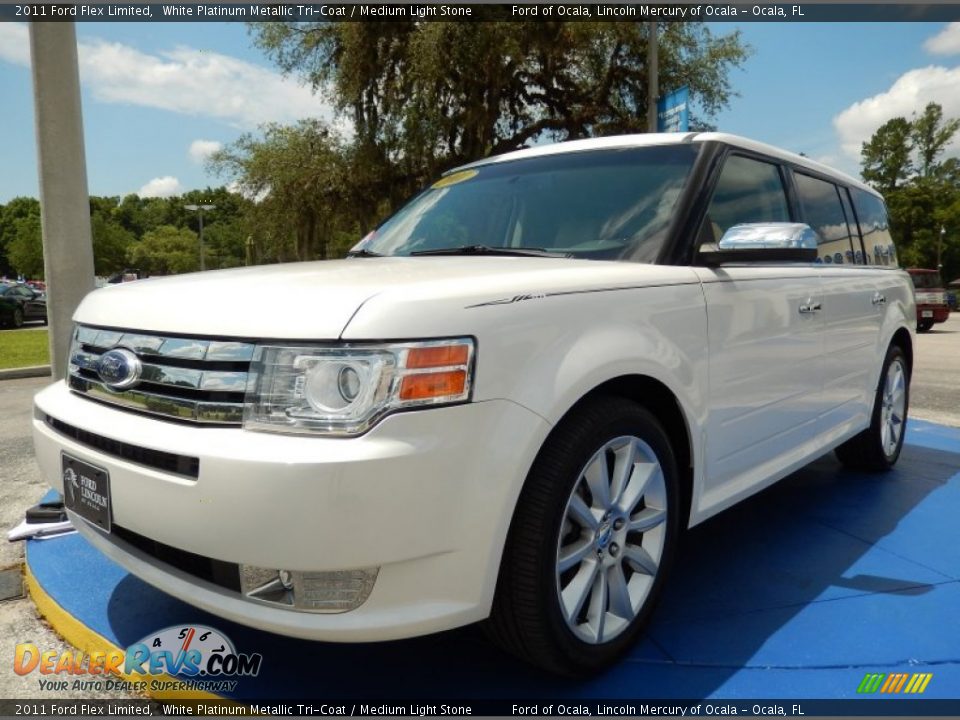 2011 Ford Flex Limited White Platinum Metallic Tri-Coat / Medium Light Stone Photo #1