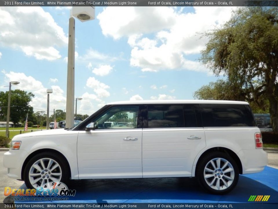 2011 Ford Flex Limited White Platinum Metallic Tri-Coat / Medium Light Stone Photo #2