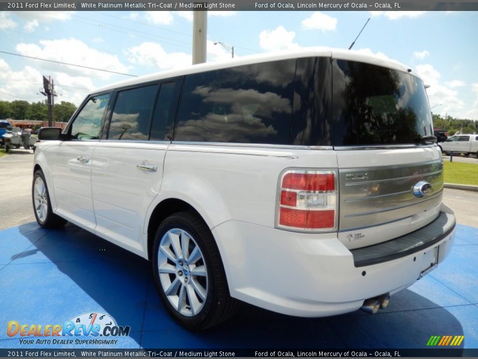 2011 Ford Flex Limited White Platinum Metallic Tri-Coat / Medium Light Stone Photo #3