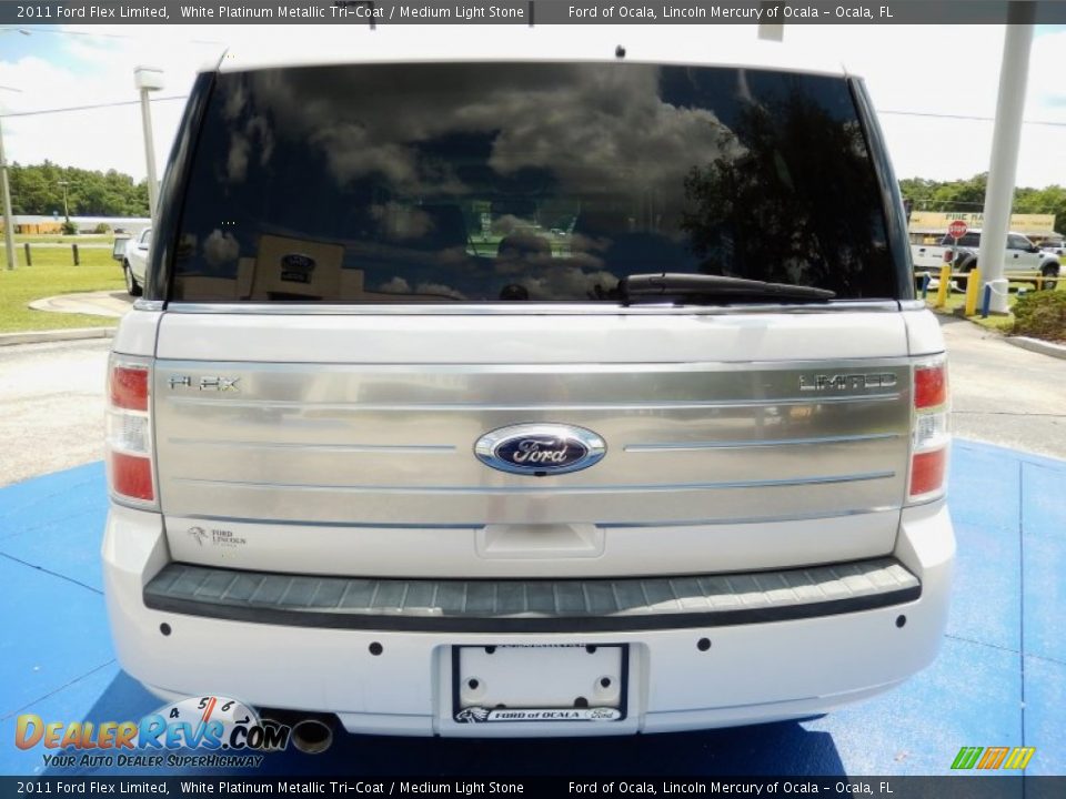 2011 Ford Flex Limited White Platinum Metallic Tri-Coat / Medium Light Stone Photo #4