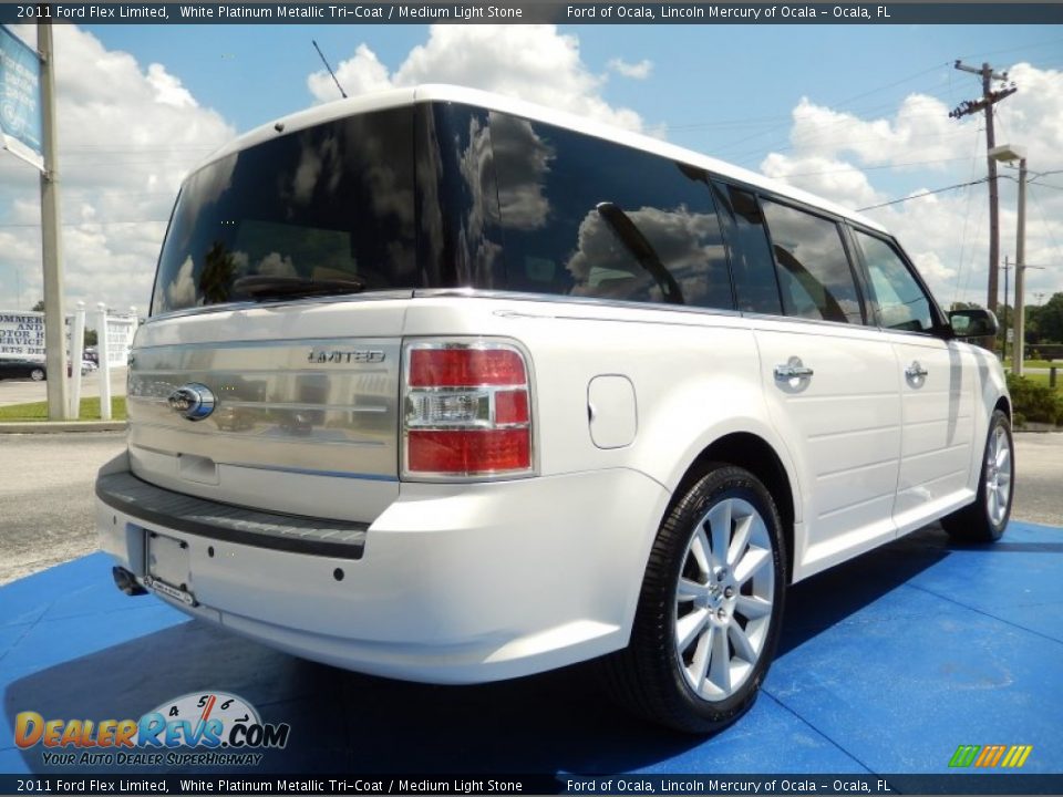 2011 Ford Flex Limited White Platinum Metallic Tri-Coat / Medium Light Stone Photo #5