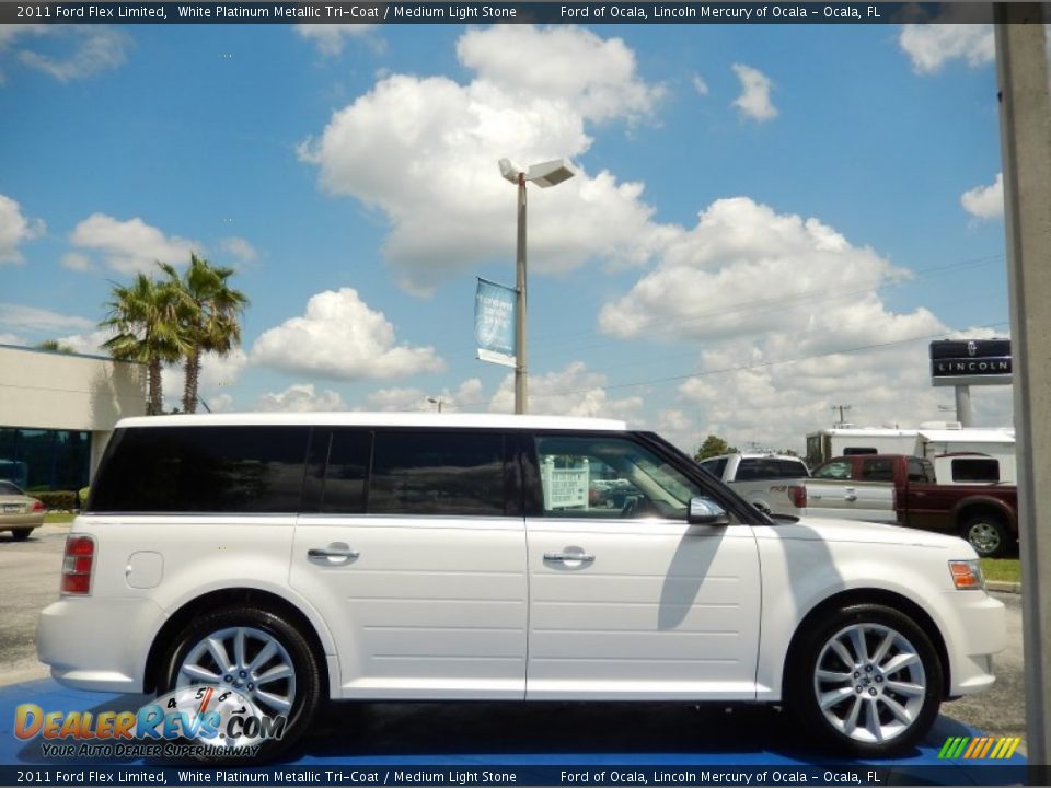 2011 Ford Flex Limited White Platinum Metallic Tri-Coat / Medium Light Stone Photo #6