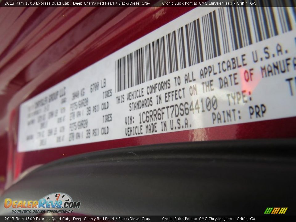 2013 Ram 1500 Express Quad Cab Deep Cherry Red Pearl / Black/Diesel Gray Photo #24