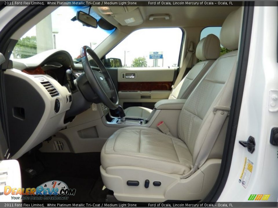2011 Ford Flex Limited White Platinum Metallic Tri-Coat / Medium Light Stone Photo #13