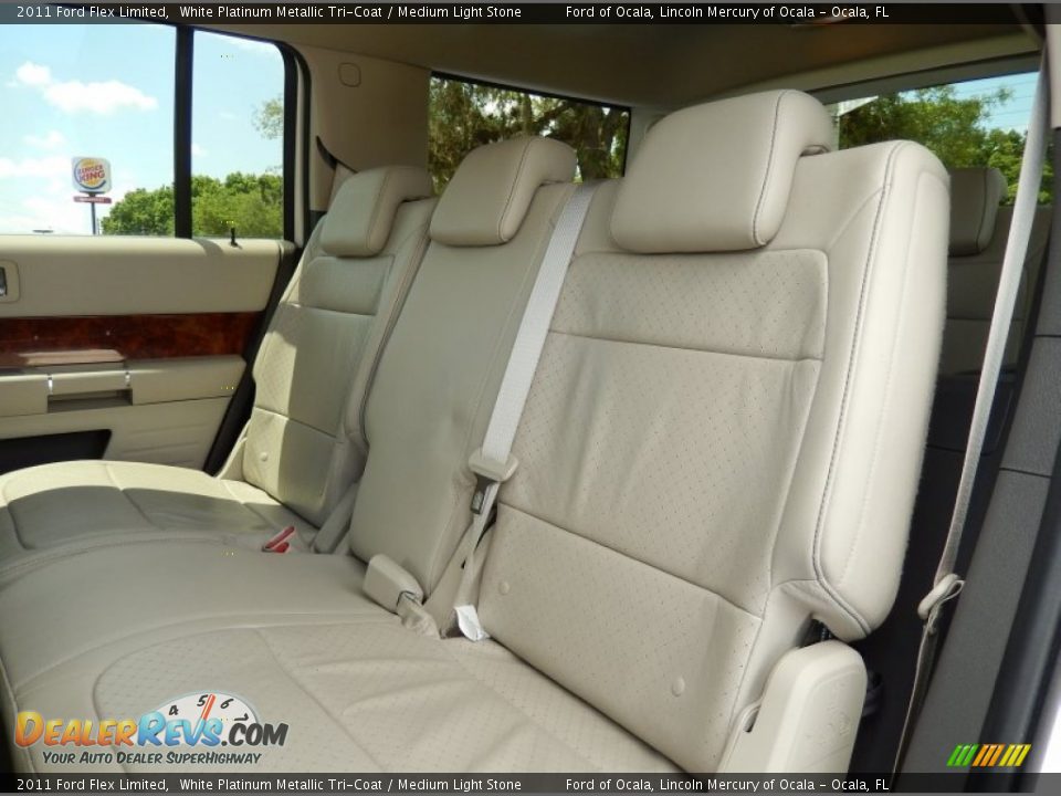 2011 Ford Flex Limited White Platinum Metallic Tri-Coat / Medium Light Stone Photo #17