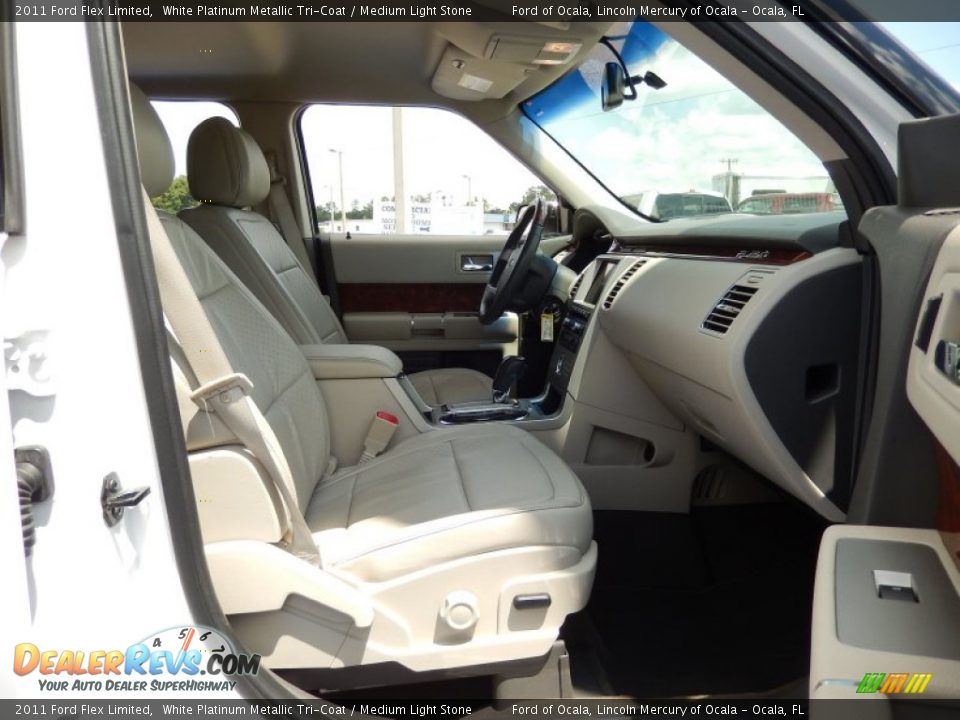 2011 Ford Flex Limited White Platinum Metallic Tri-Coat / Medium Light Stone Photo #19