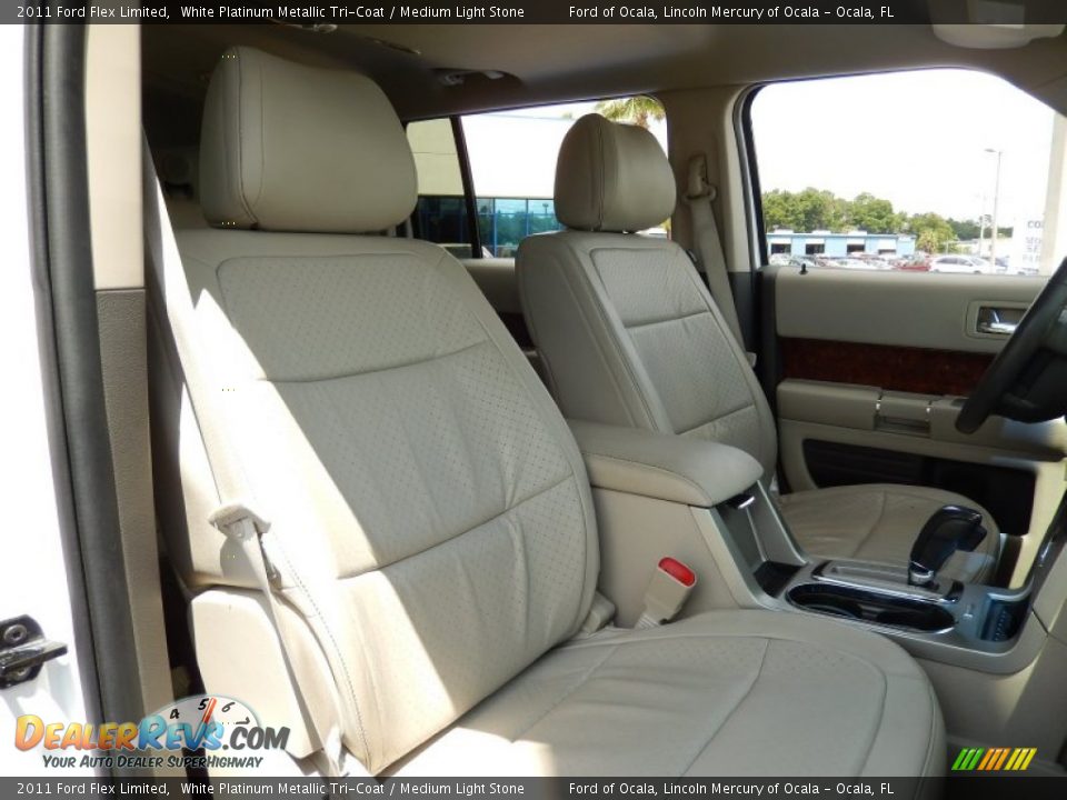 2011 Ford Flex Limited White Platinum Metallic Tri-Coat / Medium Light Stone Photo #20